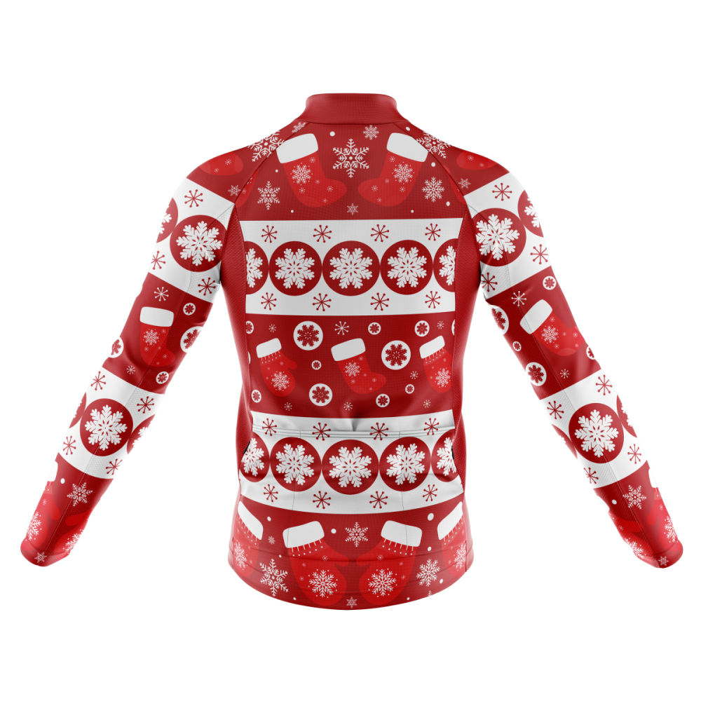 Christmas Jumper Long Cycling Jersey rear view