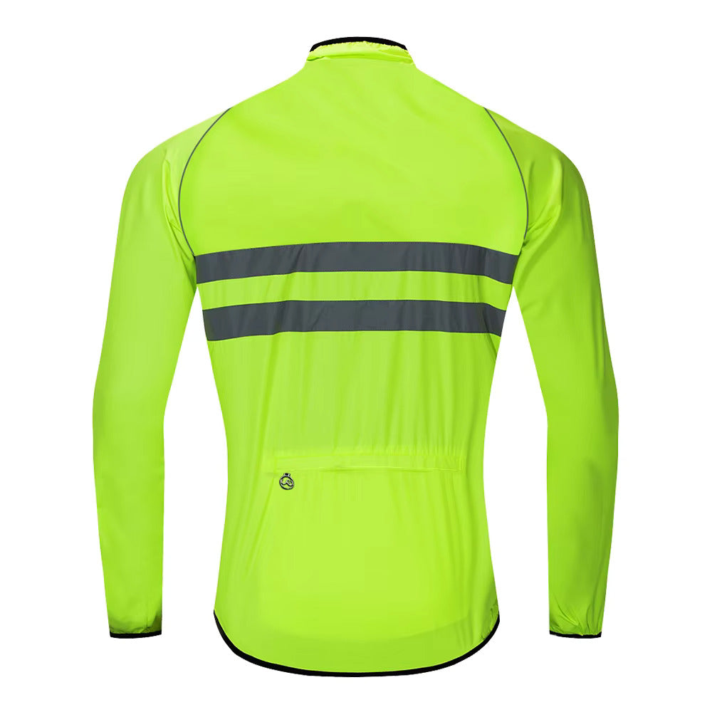 High Visibility Reflective Cycling Jacket - Green rear