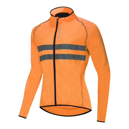 High Visibility Reflective Cycling Jacket - Orange side