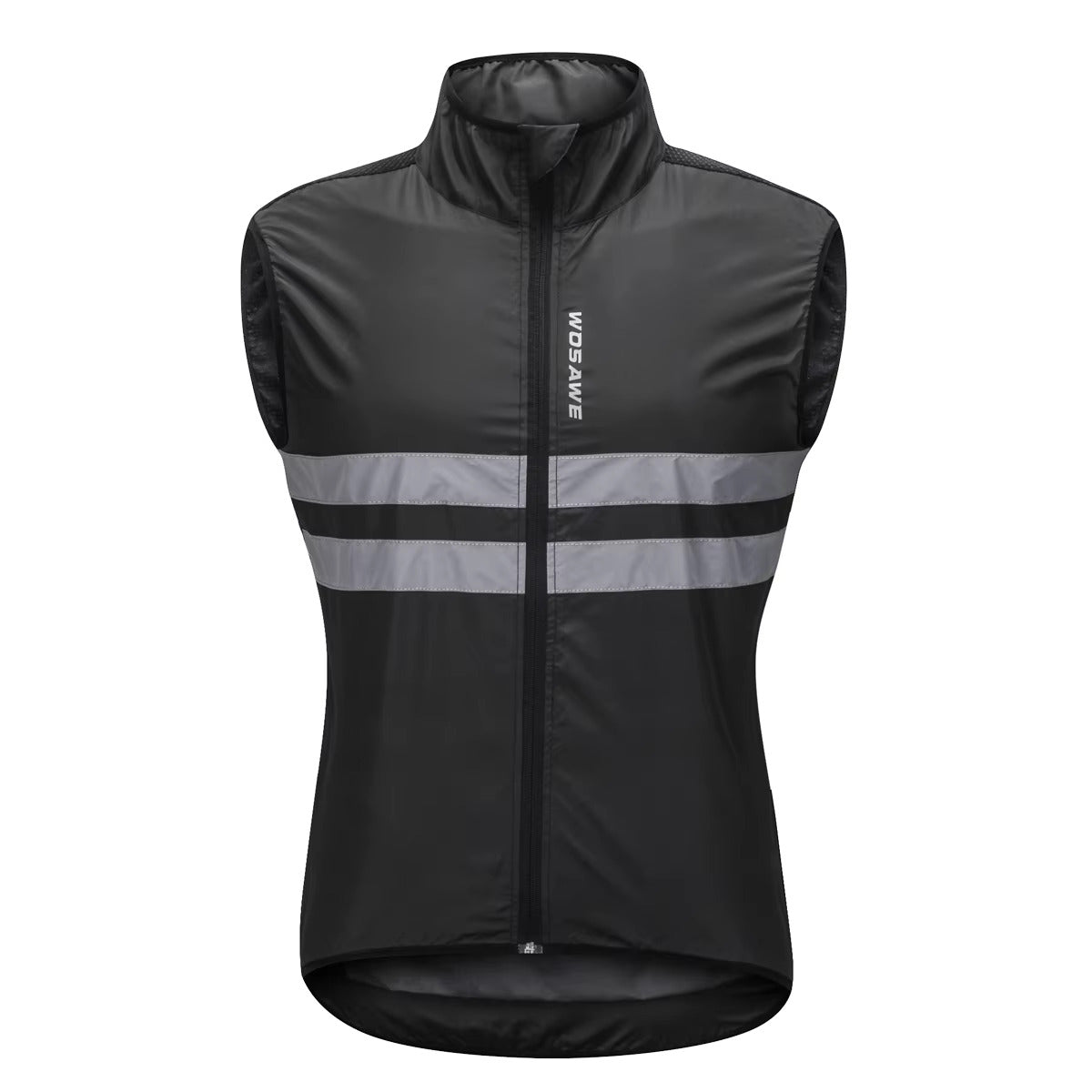High Visibility Reflective Sleeveless Cycling Jacket - Black