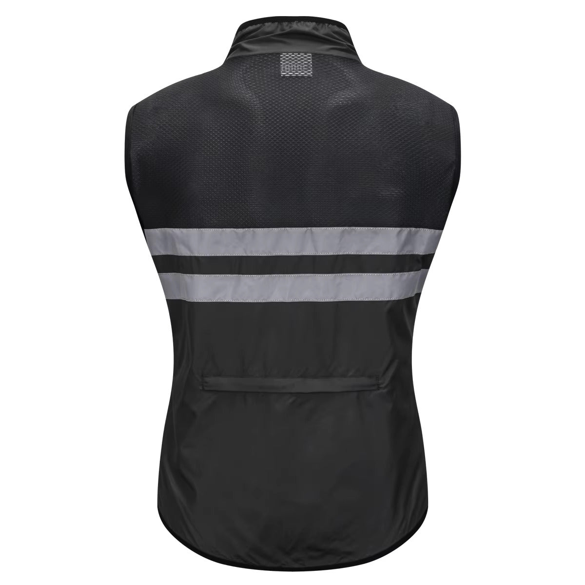 High Visibility Reflective Sleeveless Cycling Jacket - Black rear