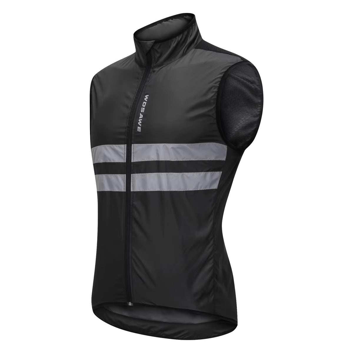 High Visibility Reflective Sleeveless Cycling Jacket - Black side