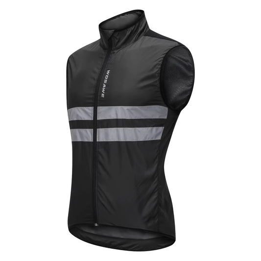 High Visibility Reflective Sleeveless Cycling Jacket - Black side