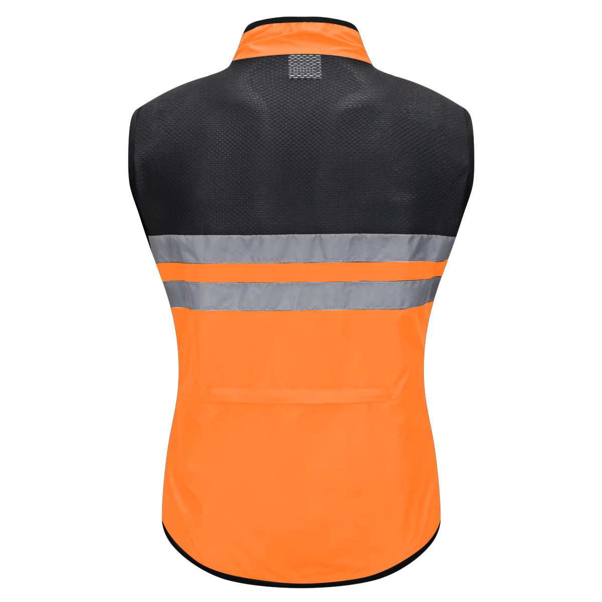 High Visibility Reflective Sleeveless Cycling Jacket - Orange rear