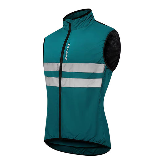 High Visibility Reflective Sleeveless Cycling Jacket - Teal side