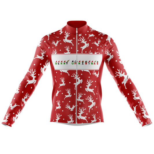 Merry Christmas Long Cycling Jersey front view