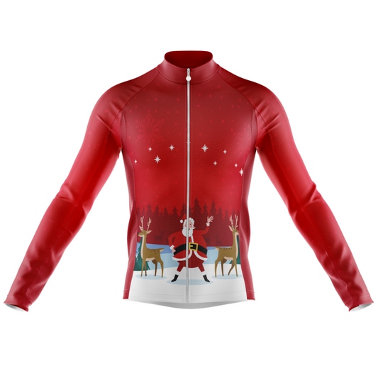 Party Claus Long Cycling Jersey front view