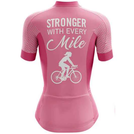 Stronger With Every Mile Cycling Jersey Rear