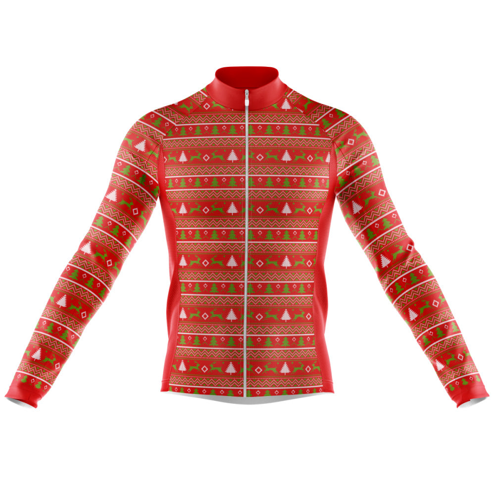 The Festive One Long Cycling Jersey front view