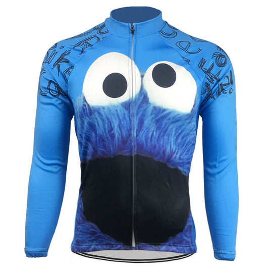 The Cookie Monster Blue Long Cycling Jersey front