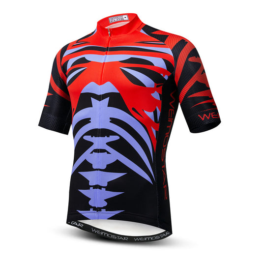 Front view Red Predator Cycling Jersey
