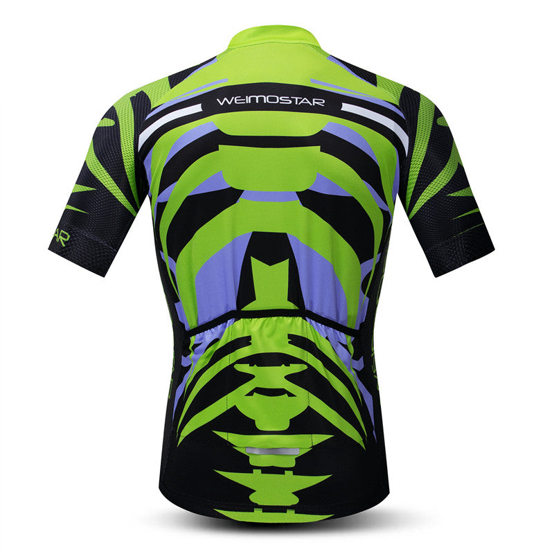 Rear view Green Predator Cycling Jersey