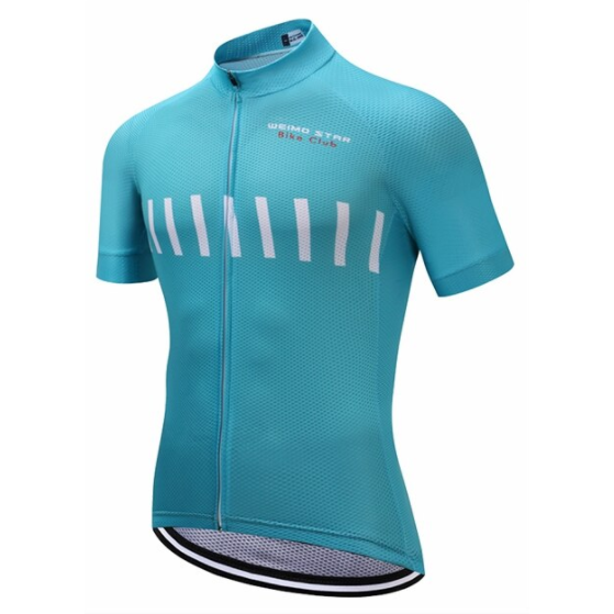 Aqua Stripe Cycling Jersey Front View