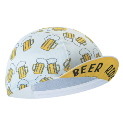 Beer Ride White Cycling Cap