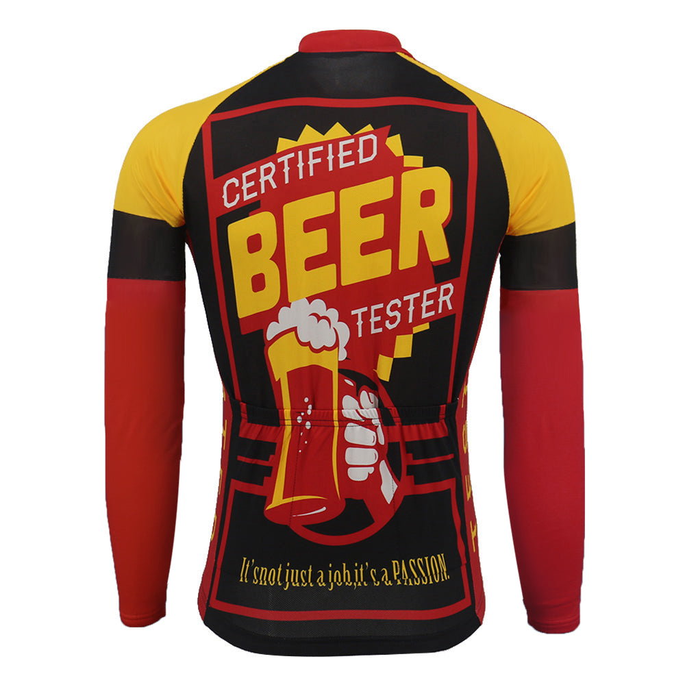 Certified Beer Tester Cycling Jersey Long Rear View
