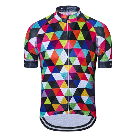 Colourful Triangles Cycling Jersey Front View