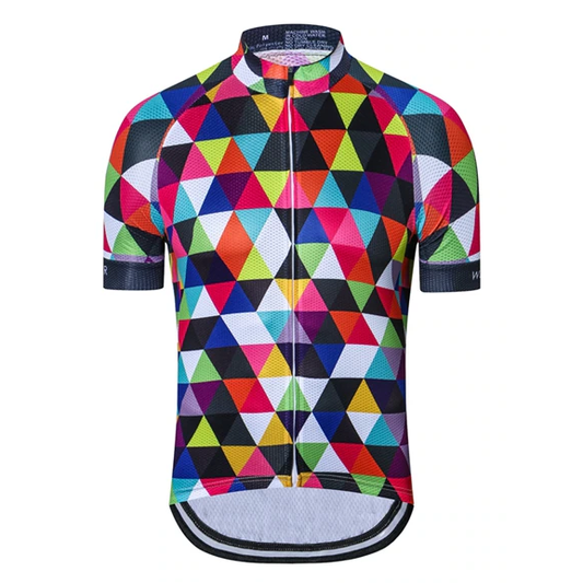 Colourful Triangles Cycling Jersey Front View
