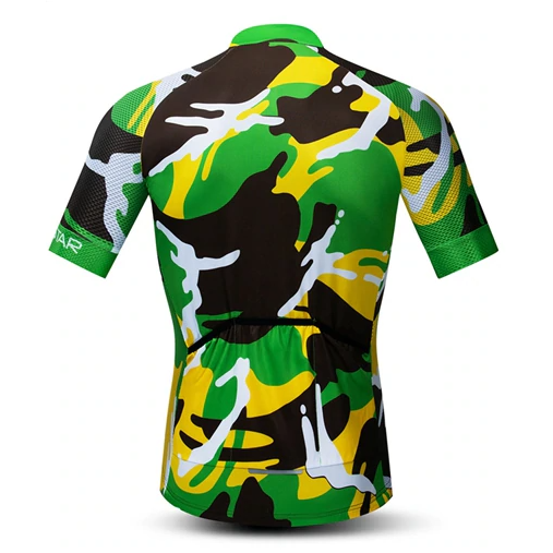 Rear view Green Camo Cycling Jersey