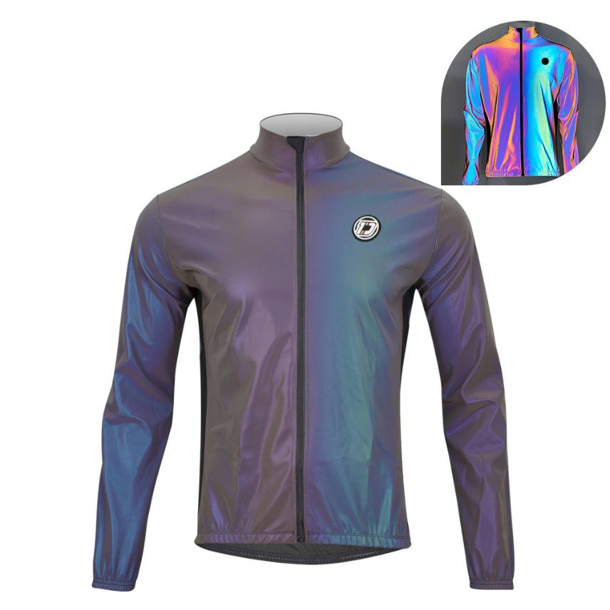 High Visibility Reflective Cycling Jacket - Rainbow front