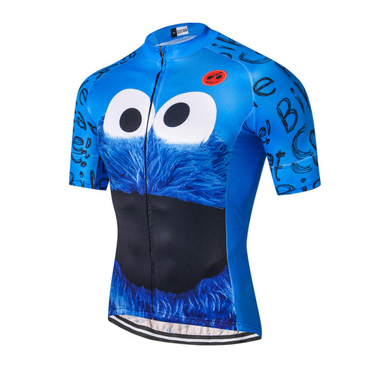 Front view The Cookie Monster Blue Cycling Jersey