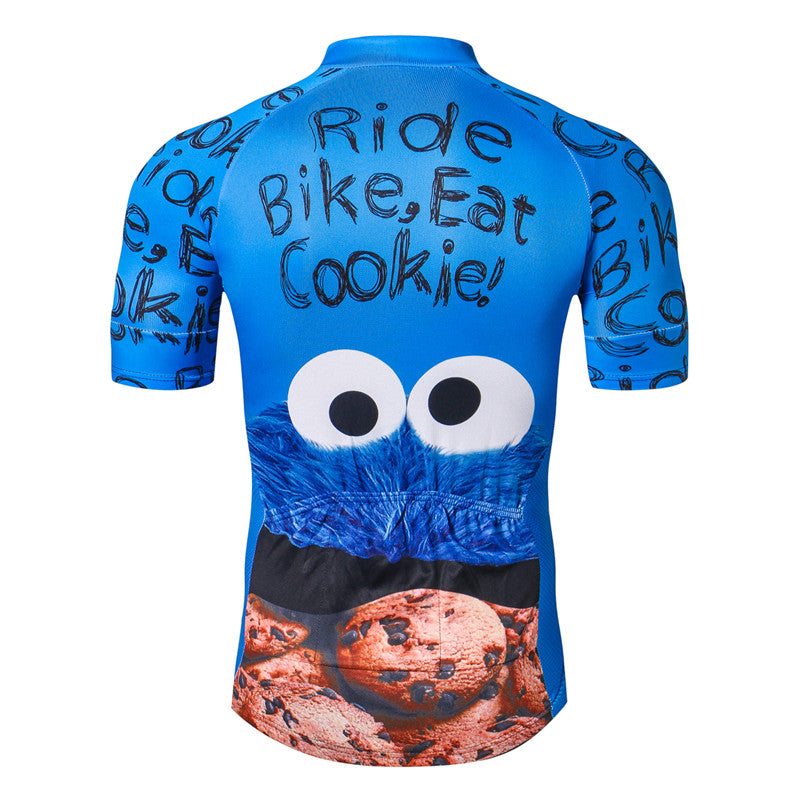 Rear view The Cookie Monster Blue Cycling Jersey