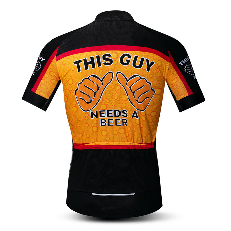 Rear view This Guy Needs A Beer Cycling Jersey