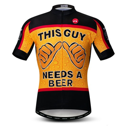 Front view This Guy Needs A Beer Cycling Jersey