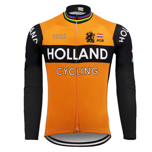 Retro Holland Long Cycling Jersey front view