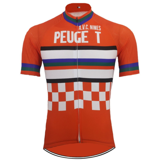 Retro Peuge T Cycling Jersey Front View