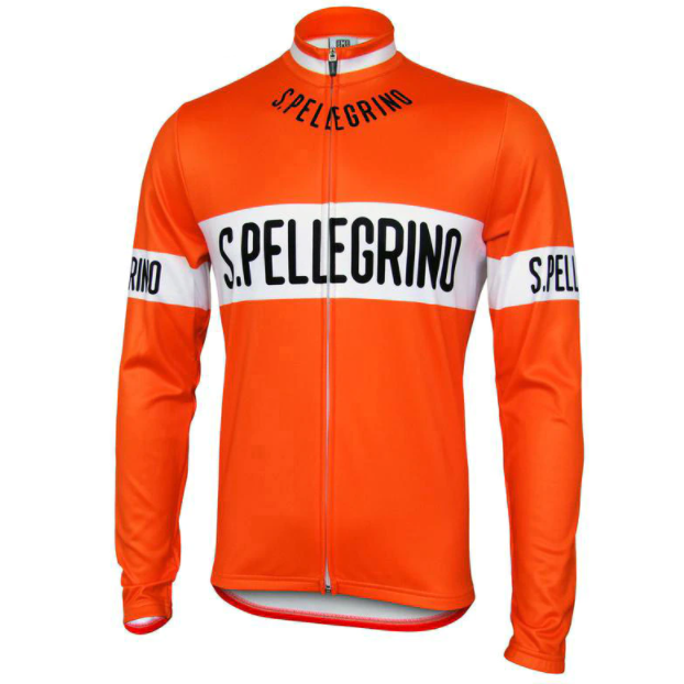 Retro San Pellegrino Cycling Jersey Long Front View