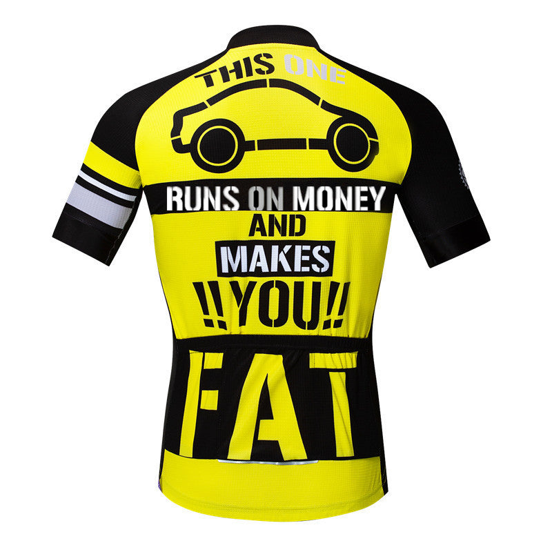Rear view This One Runs On Fat Cycling Jersey