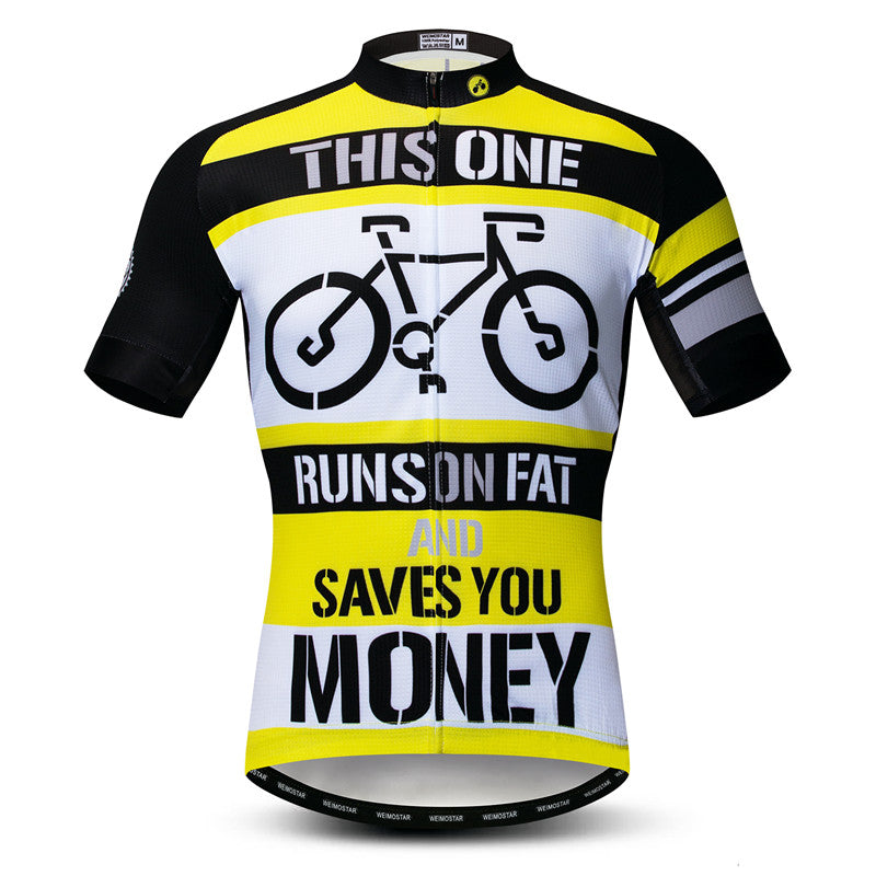 Front view This One Runs On Fat Cycling Jersey
