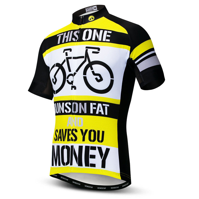 Size view This One Runs On Fat Cycling Jersey
