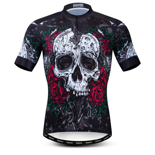 Skull & Roses Cycling Jersey Front View