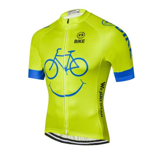 The Big Smile Yellow Cycling Jersey Front View