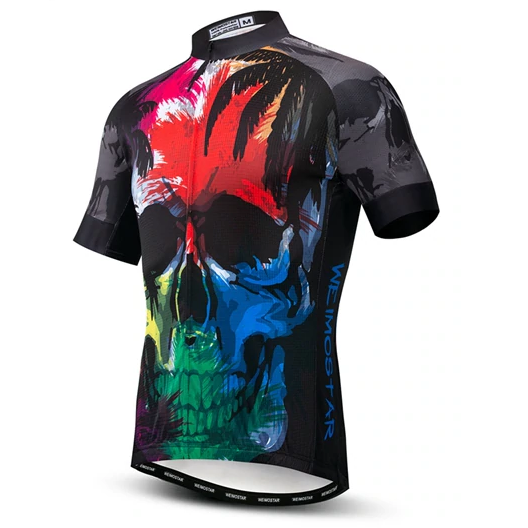 Front view Tropical Skull Cycling Jersey