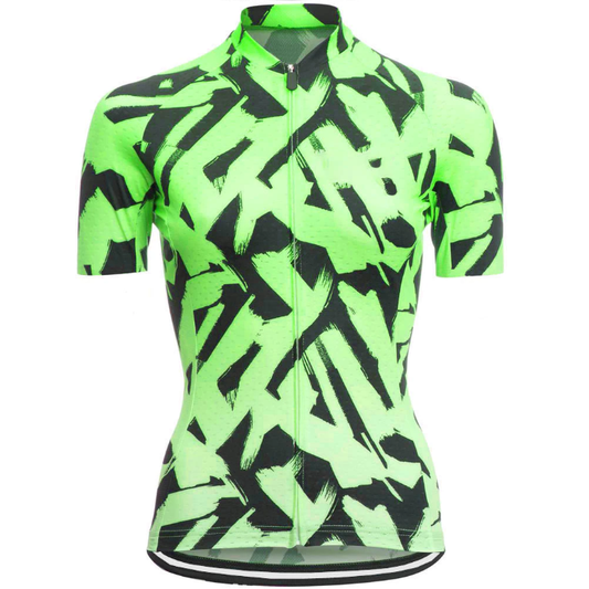 Zebra Green Cycling Jersey front view