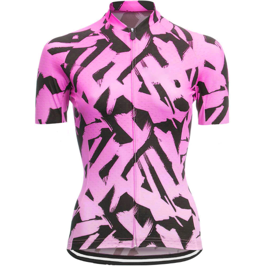 Zebra Pink Cycling Jersey front view