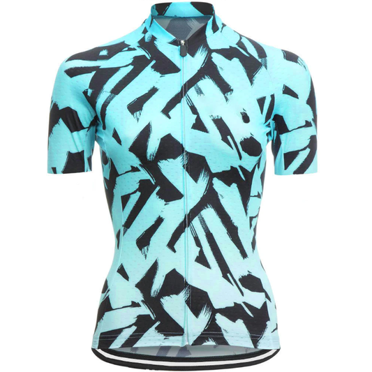 Zebra Turquoise Cycling Jersey front view