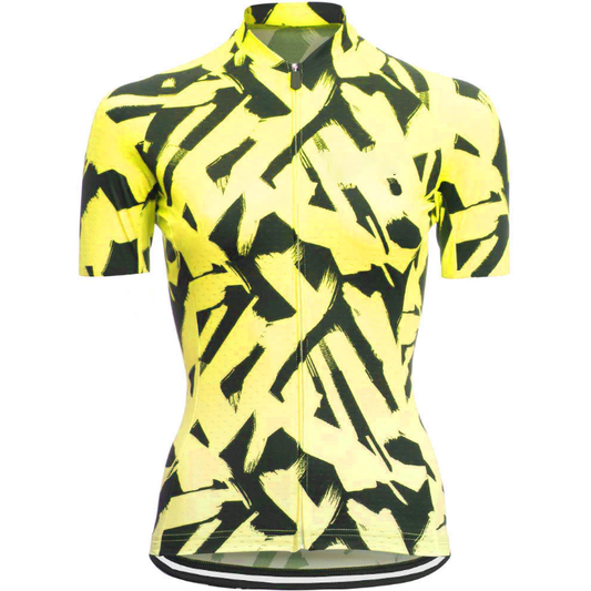 Zebra Yellow Cycling Jersey front view
