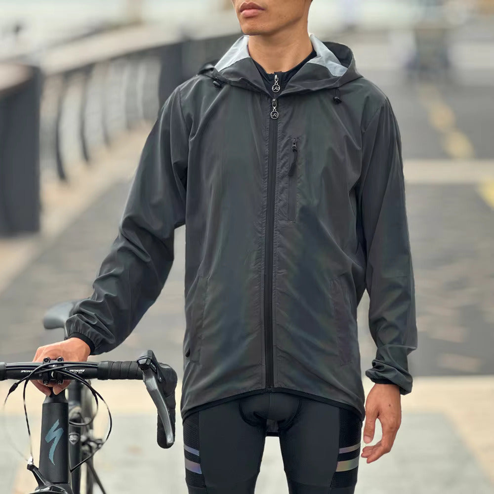 High Visibility Reflective Cycling Jacket - Iridescent front