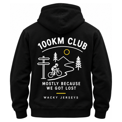 100km club rear hoodie enlarged to fill 95 percent of square frame