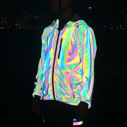 High Visibility Reflective Cycling Jacket - Iridescent