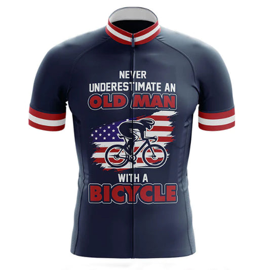 American Old Man Cycling Jersey Front