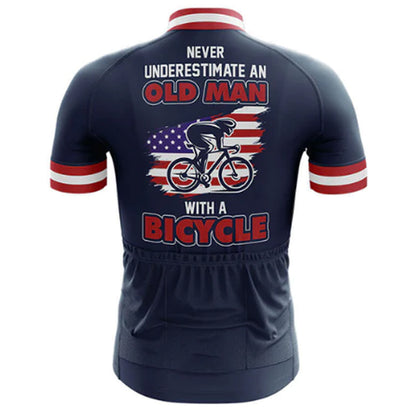 American Old Man Cycling Jersey Rear