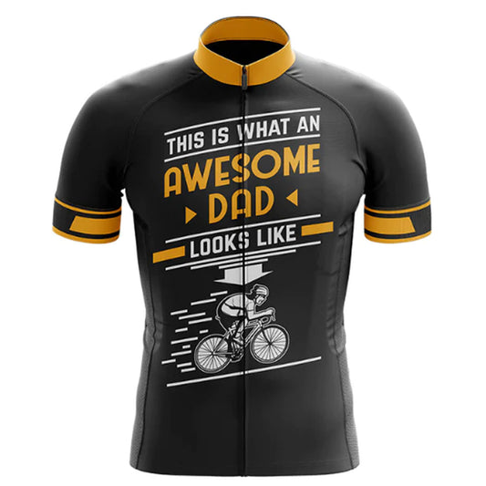 Awesome Dad Looks Like Cycling Jersey Front