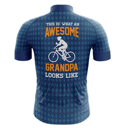 Awesome Grandpa Cycling Jersey Rear