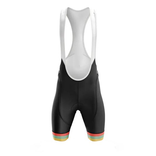 Black cycling bib shorts with white top on a white background