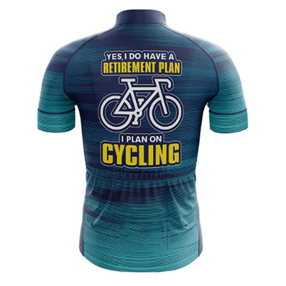 Blue Retirement Plan Cycling Jersey Rear