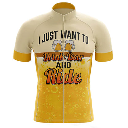 Drink Beer And Ride Cycling Jersey Front